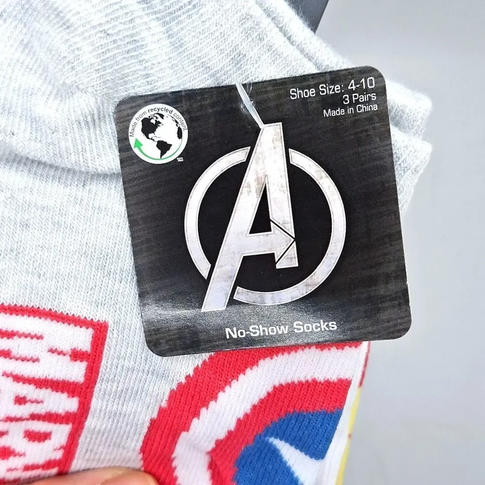 MARVEL socks Avengers ankle NO SHOW SOCKS iron man
